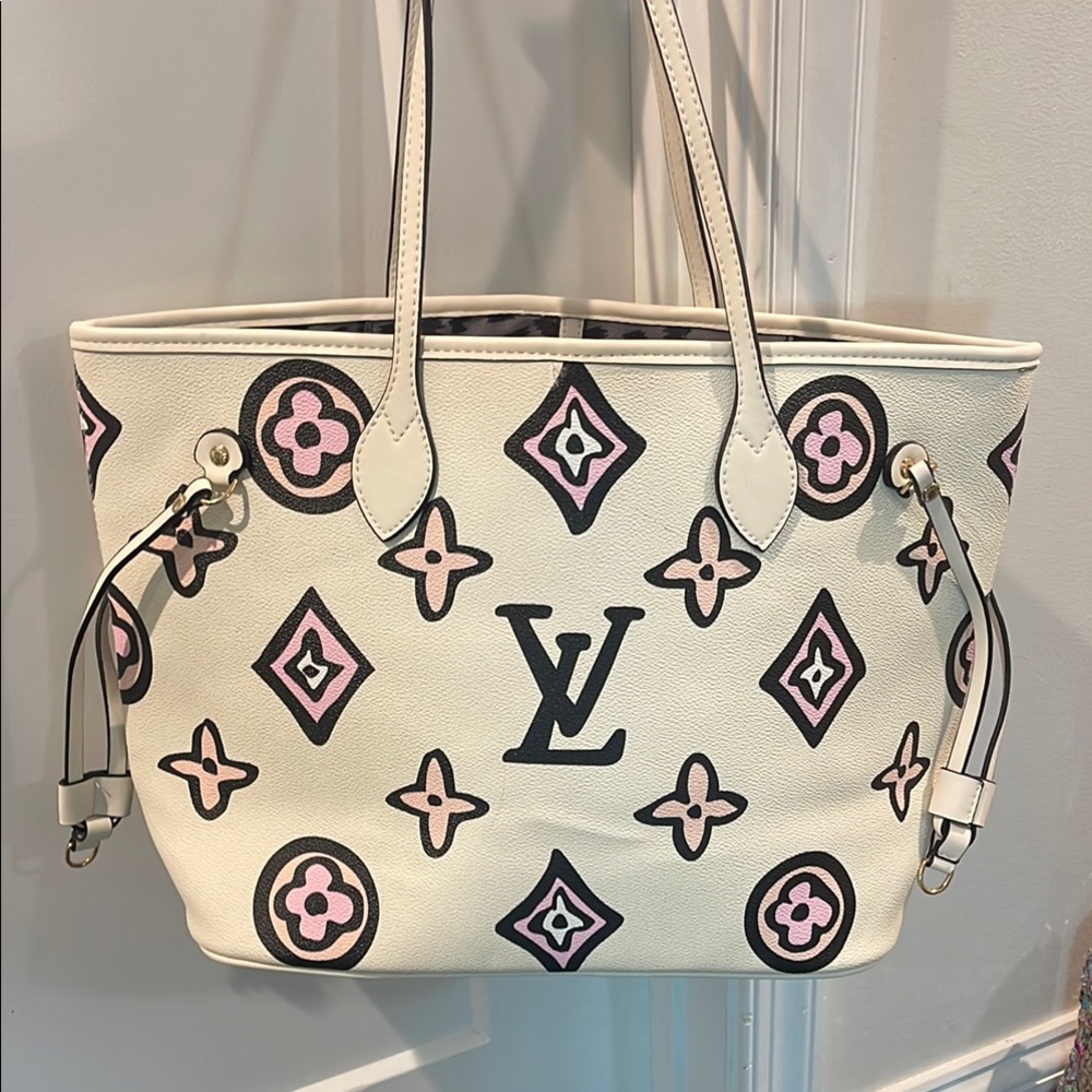Cream and Pink Tote Bag